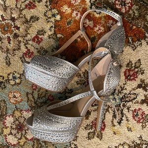 Women’s size 7 heels with silver rhinestones